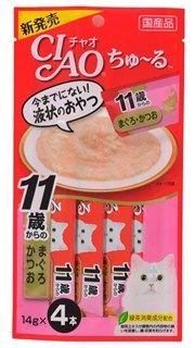 [いなば]CIAO ちゅ~る 11歳からのまぐろ･かつお 14g×4本