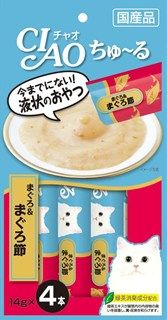 [いなば]CIAO ちゅ~る まぐろ&まぐろ節 14g×4本