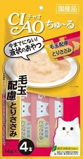 [いなば]CIAO ちゅ~る 毛玉配慮 とりささみ 14g×4本