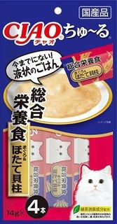 [いなば]CIAO ちゅ~る 総合栄養食 まぐろ&ほたて貝柱 14g×4本