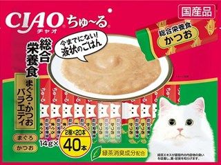 [いなば]CIAO ちゅ~る 総合栄養食 まぐろ･かつおバラエティ 14g×40本