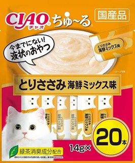 [いなば]CIAO ちゅ~る とりささみ 海鮮ミックス味 14g×20本