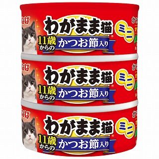 [いなば]いなば わがまま猫まぐろミニ 11歳からのかつお節入り まぐろ 60g×3缶