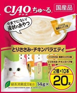 [いなば]CIAO ちゅ~る とりささみ･チキンバラエティ 14g×20本