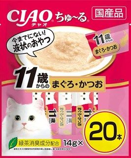[いなば]CIAO ちゅ~る 11歳からのまぐろ･かつお 14g×20本