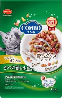 [日本ペットフード]コンボ キャット まぐろ味･かつお節･小魚添え 700g(140g×5)