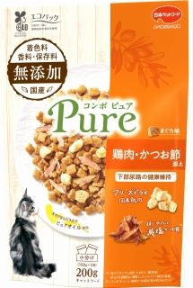 [日本ペットフード]コンボ ピュア キャット まぐろ味･鶏肉･かつお節添え 200g(100g×2袋)