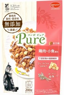 [日本ペットフード]コンボ ピュア キャット まぐろ味･鶏肉･小魚添え 200g(100g×2袋)
