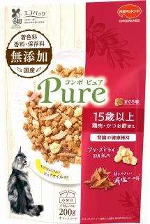 [日本ペットフード]コンボ ピュア キャット 15歳以上 まぐろ味･鶏肉･かつお節添え 200g(100g×2袋)