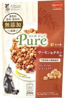 [日本ペットフード]コンボ ピュア キャット まぐろ味･サーモン&チキン添え 200g(100g×2袋)