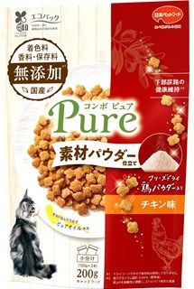 [日本ペットフード]コンボ ピュア キャット チキン味･鶏パウダー仕立て 200g(100g×2袋)