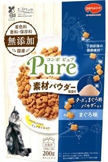 [日本ペットフード]コンボ ピュア キャット まぐろ味･チーズ&まぐろ節パウダー仕立て 200g(100g×2袋)
