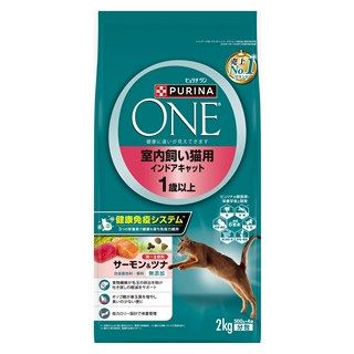 [ネスレ]ピュリナワンキャット 室内飼い猫用 インドアキャット 1歳以上 サーモン&ツナ 2kg