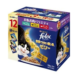 [ネスレ]フィリックスパウチ 我慢できない隠し味ゼリー お魚お肉バラエティ 50g×12袋