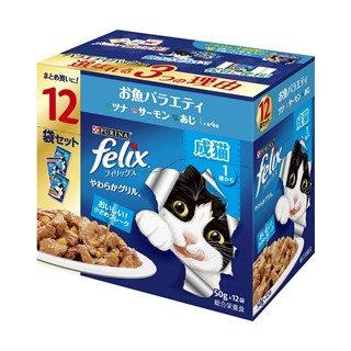 [ネスレ]フィリックスパウチ やわらかグリル 成猫 お魚バラエティ 50g×12袋