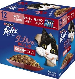 [ネスレ]フィリックスパウチ ダブルのおいしさ お魚お肉バラエティ 50g×12袋