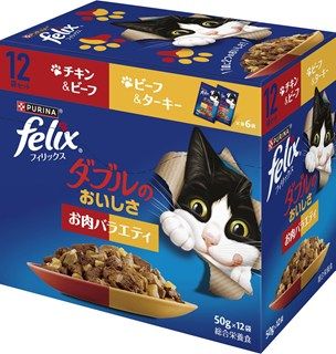 [ネスレ]フィリックスパウチ ダブルのおいしさ お肉バラエティ 50g×12袋