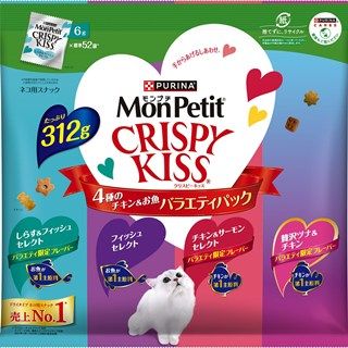 [ネスレ]モンプチ クリスピーキッス 4種のチキン&お魚バラエティパック 312g