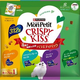 [ネスレ]モンプチ クリスピーキッス 4種の海鮮&お肉バラエティパック 312g