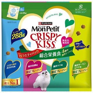 [ネスレ]モンプチ クリスピーキッス バラエティパック 総合栄養食 4種の贅沢シーフード 288g