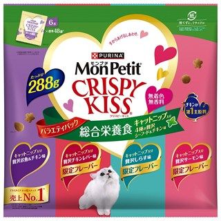 [ネスレ]モンプチクリスピーキッス 総合栄養食キャットニップ入り 4種の贅沢シーフード&チキン味288g