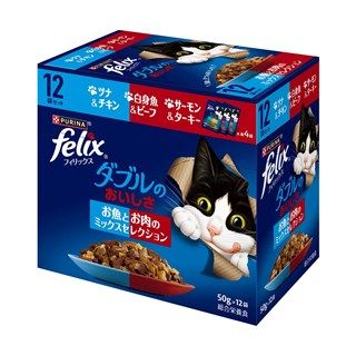 [ネスレ]フィリックス ダブルのおいしさ お魚とお肉のミックスセレクション 50g×12袋