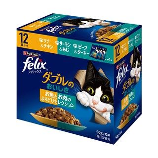 [ネスレ]フィリックス ダブルのおいしさ お魚とお肉のよりどりセレクション 50g×12袋