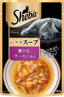 [マースジャパン]シーバ アミューズ シーフードスープ 蟹かま､サーモン添え 40g