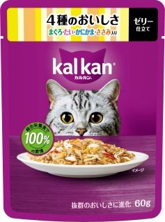 [カルカン]カルカン パウチ 4種のおいしさ まぐろ･たい･かにかま･ささみ入り 60g
