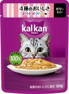 [カルカン]カルカン パウチ 4種のおいしさ まぐろ･かつお･さけ･えび風味 60g