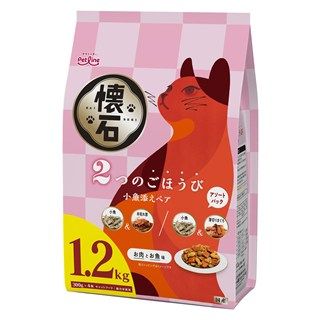 [ペットライン]懐石 2つのごほうび 小魚添えペア 1.2kg(300g×4袋)