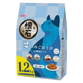 [ペットライン]懐石 2つのごほうび かつお節添えペア 1.2kg(300g×4袋)