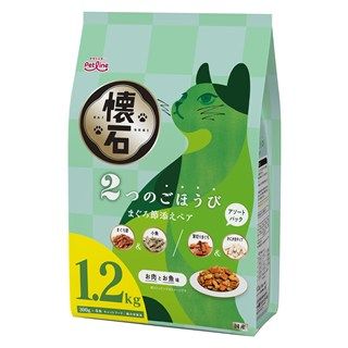 [ペットライン]懐石 2つのごほうび まぐろ節添えペア 1.2kg(300g×4袋)