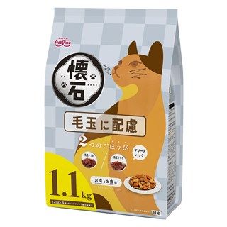 [ペットライン]懐石 2つのごほうび 毛玉に配慮 1.1kg(275g×4袋)