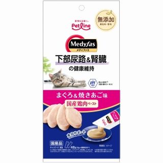 [ペットライン]メディファススナック 下部尿路&腎臓の健康維持 まぐろ&焼きあご味 48g(6g×8)