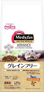 [ペットライン]メディファスアドバンス グレインフリー 1歳から チキン&フィッシュ味 1.25kg(250g×5)