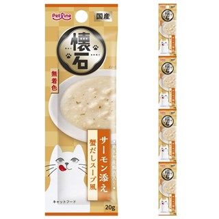[ペットライン]懐石 サーモン添え 蟹だしスープ風 80g(20g×4連)
