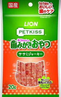 [ライオンペット]PETKISS ネコちゃんの歯みがきおやつ ササミジャーキー 20g