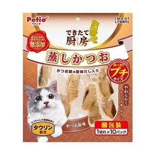 [ペティオ]できたて厨房 キャット 蒸しかつお プチ かつお節味 1切れ×10パック