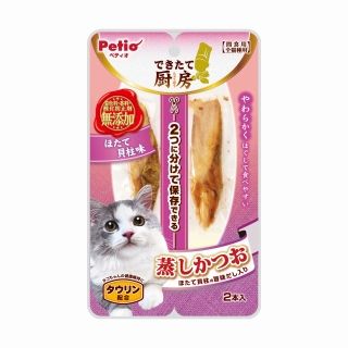 [ペティオ]できたて厨房 キャット 蒸しかつお ほたて貝柱味 2本入