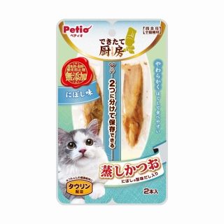 [ペティオ]できたて厨房 キャット 蒸しかつお にぼし味 2本入
