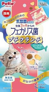 [ペティオ]ネコちゃんの乳酸菌のちから 3ヶ月からのフェカリス菌プチクランチシーフード30g