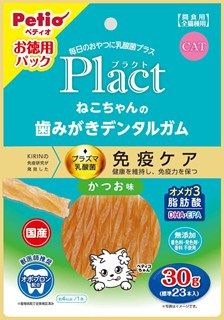 [ペティオ]プラクト ねこちゃんの 歯みがきデンタルガム かつお味 30g