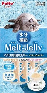 [ペティオ]メルトジュレ 水分補給 マグロ&貝柱味ゼリー スティック 4本入