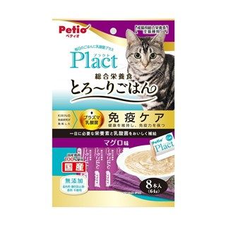 [ペティオ]プラクト ねこちゃんの総合栄養食 無添加 とろーりごはん マグロ味 8本入
