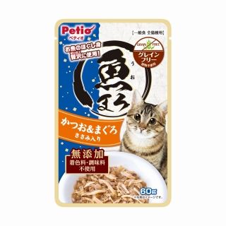 [ペティオ]魚まろ かつお&まぐろ ささみ入り 60g