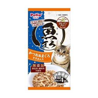 [ペティオ]魚まろ かつお&まぐろ ささみ入り 60g×4袋入