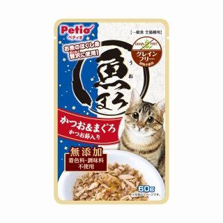 [ペティオ]魚まろ かつお&まぐろ かつお節入り 60g