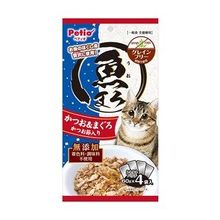 [ペティオ]魚まろ かつお&まぐろ かつお節入り 60g×4袋入