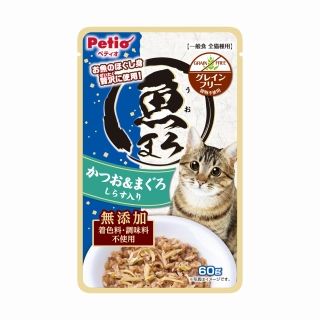 [ペティオ]魚まろ かつお&まぐろ しらす入り 60g